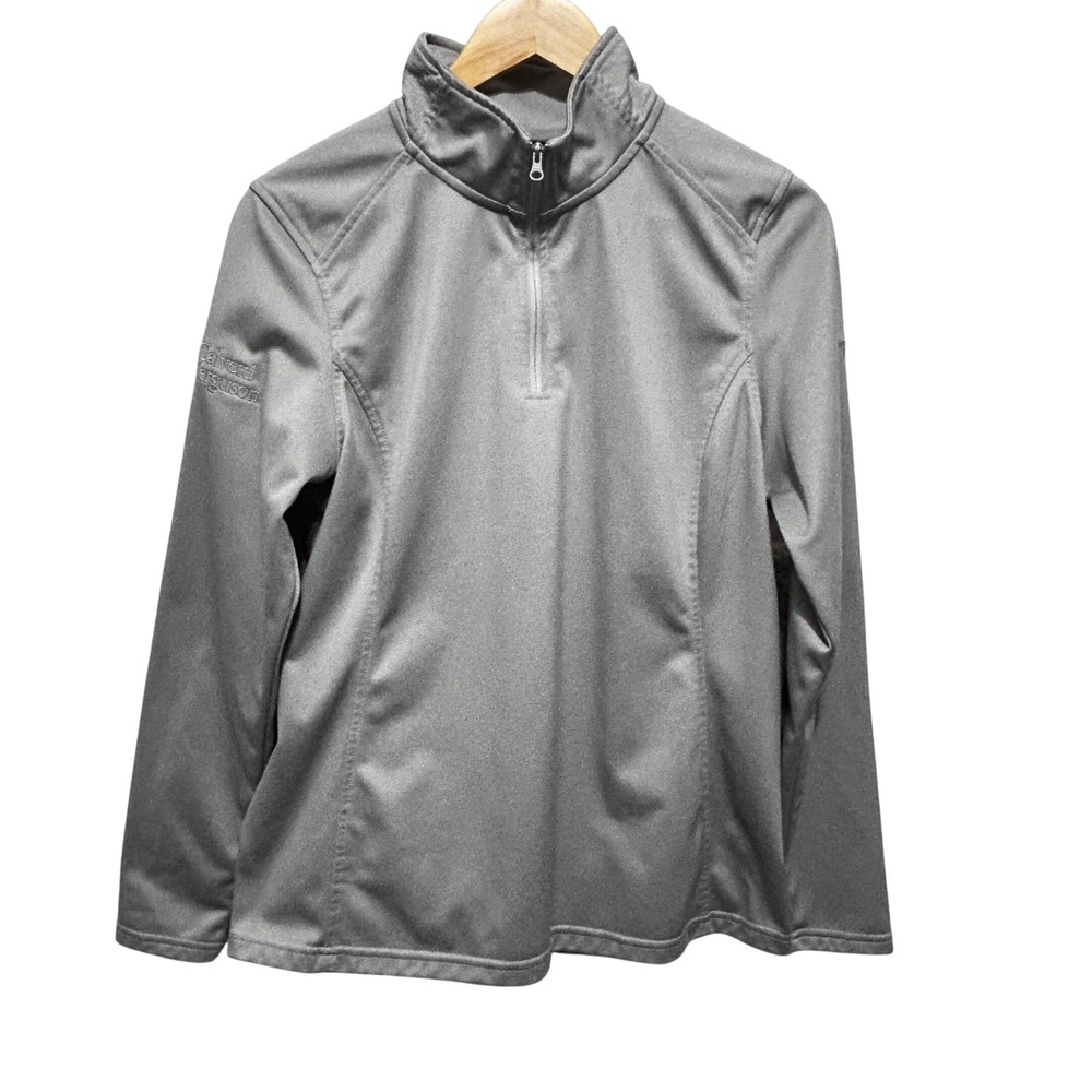 The North Face Women Gorpcore Athletic Pullover Large Grey Quarter Zip Mock Neck